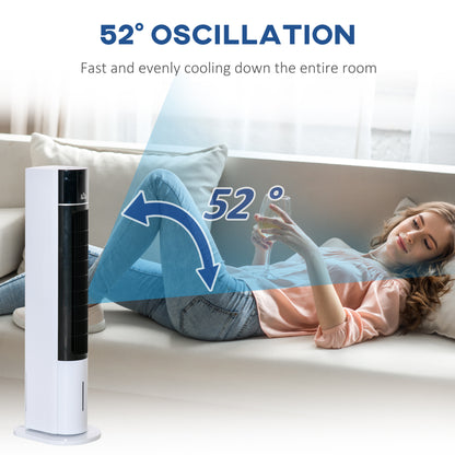 41" Bladeless Air Cooler, Evaporative Ice Cooling Tower Fan Water Conditioner Humidifier Unit w/ 3 Modes, Remote Controller, Timer