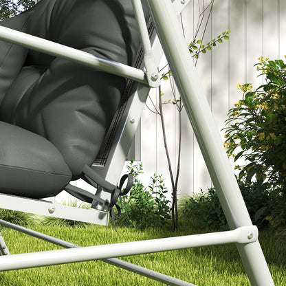 Outsunny 4-Piece Back and Seat Cushion Replacement with 2 Pillows, Patio Chair Cushions Set with Ties, Light Grey