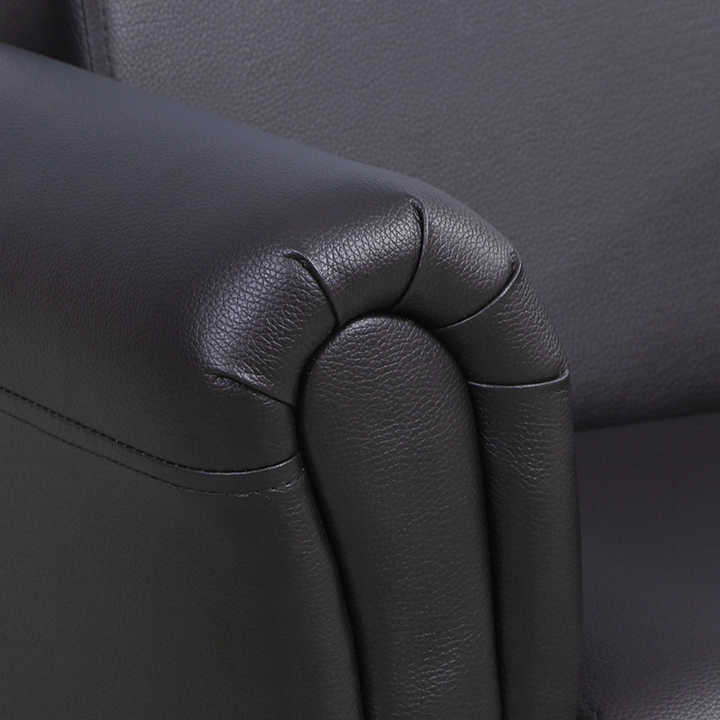 #Children Armchair W/Footstool-Black