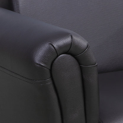 #Children Armchair W/Footstool-Black