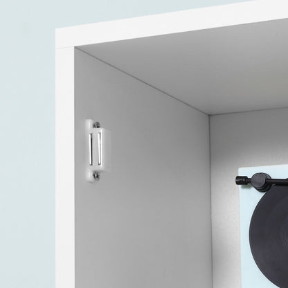 Kleankin Tall Bathroom Storage Cabinet with Mirror, Freestanding Floor Cabinet Tallboy Unit with Adjustable Shelves, White