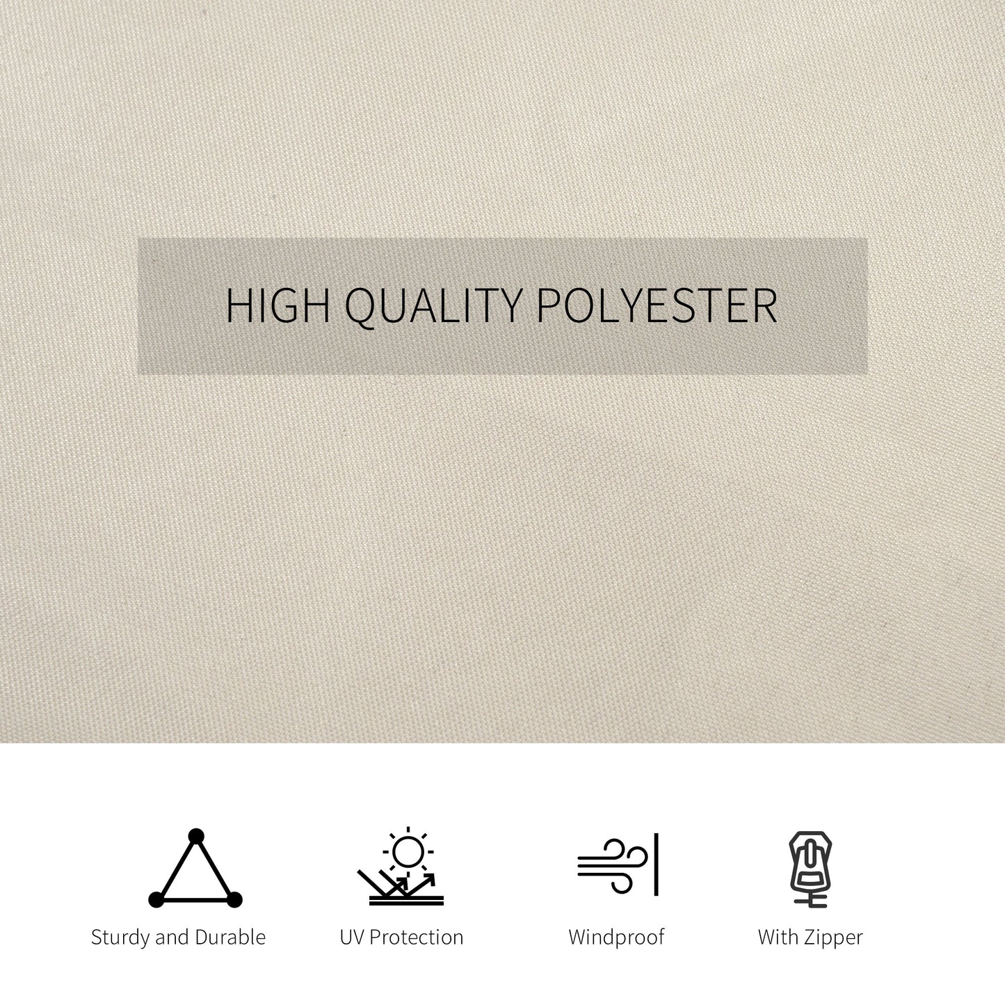 Outsunny 4 Pack Universal Gazebo Replacement Sidewalls Privacy Panel for Most 3 x 4m Gazebo Canopy Pavillion Outdoor Shelter Curtains Beige