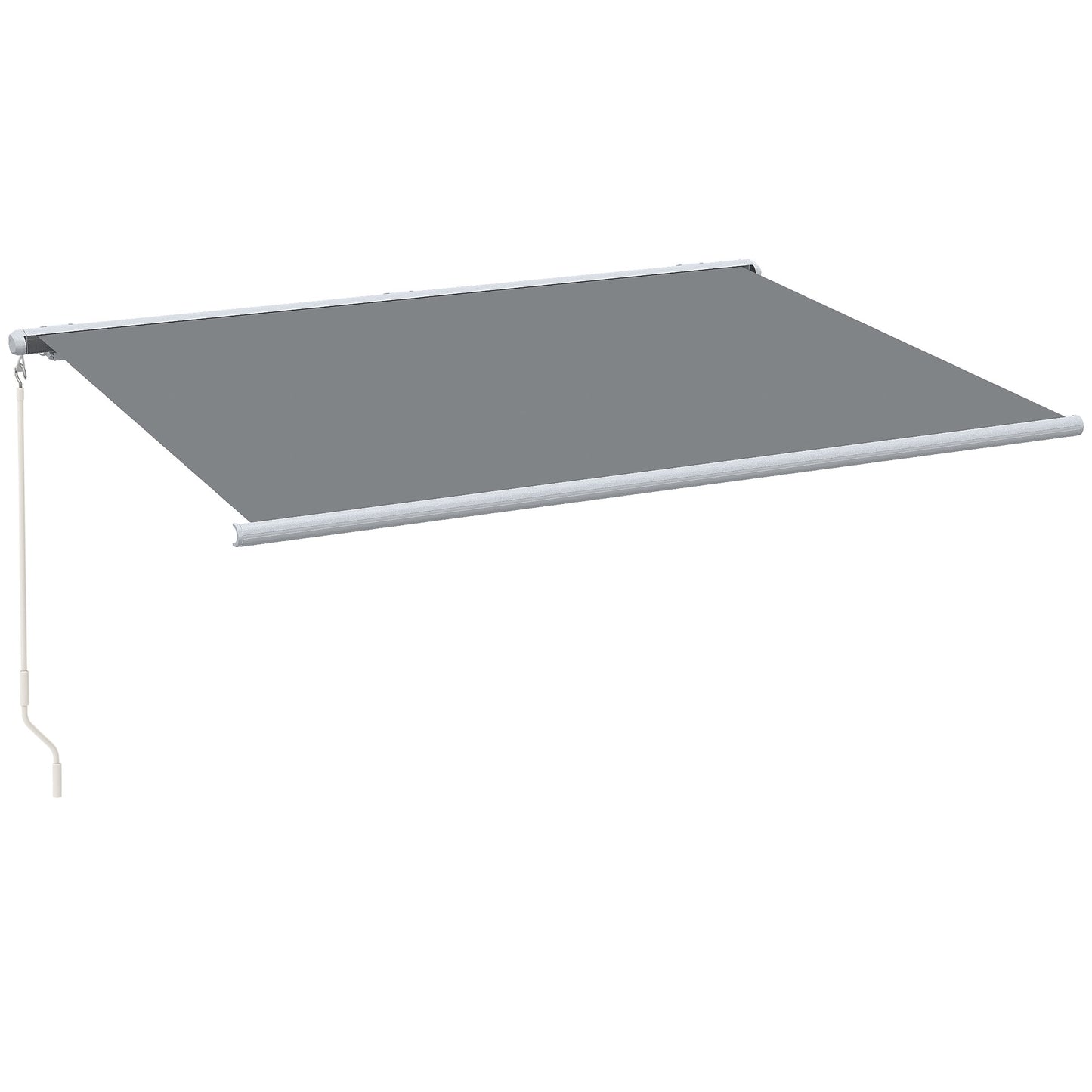Outsunny 4 x 3 m Full Cassette Electric/Manual Retractable Awning, Sun Canopies for Patio Door Window with Remote Controller, Grey