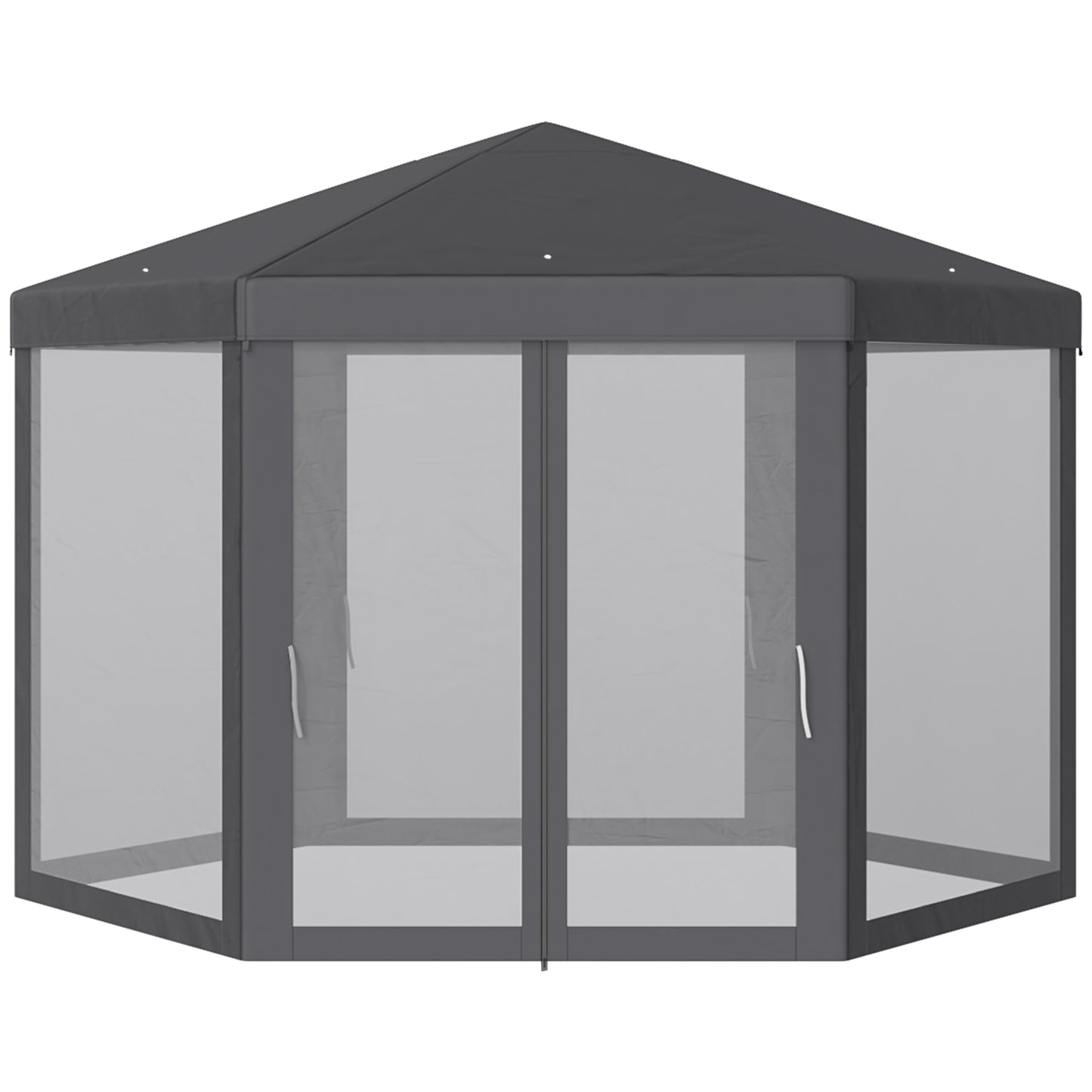 Outsunny 4M Canopy Rentals, Netting Party Tent Patio Canopy Outdoor Event Shelter for Activities, Shade Resistant, Grey