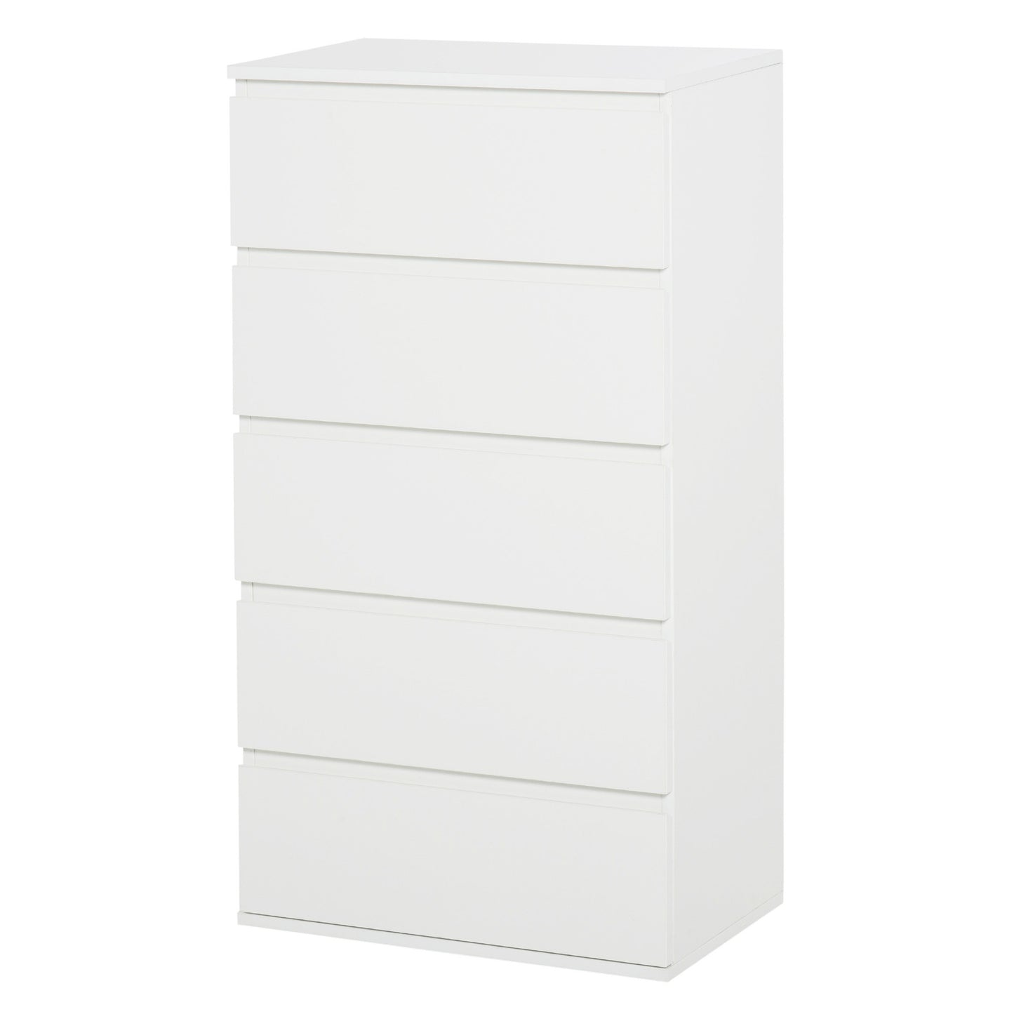 Chest of Drawer, 5 Drawers Storage Cabinet Freestanding Tower Unit Bedroom Living Room Furniture, White