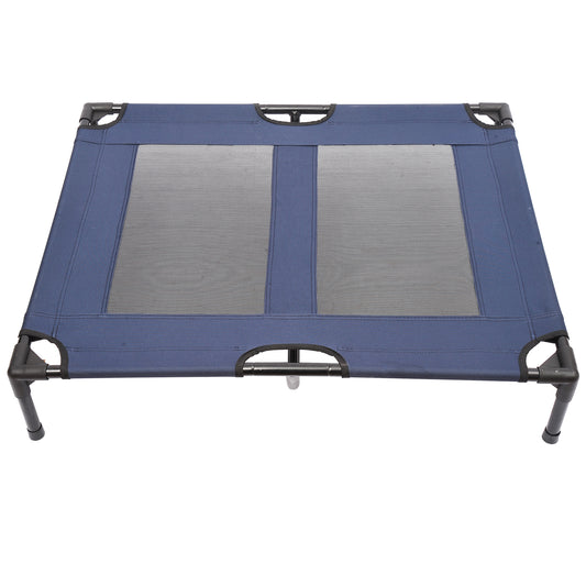 PawHut Elevated Dog Bed Dog Cat Puppy Portable Camping Basket – Blue (Large)