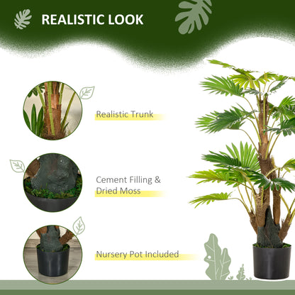 2 Pack Artificial Plant Palm Tree in Pot, Fake Plants for Home Indoor Outdoor Decor, 135cm, Green