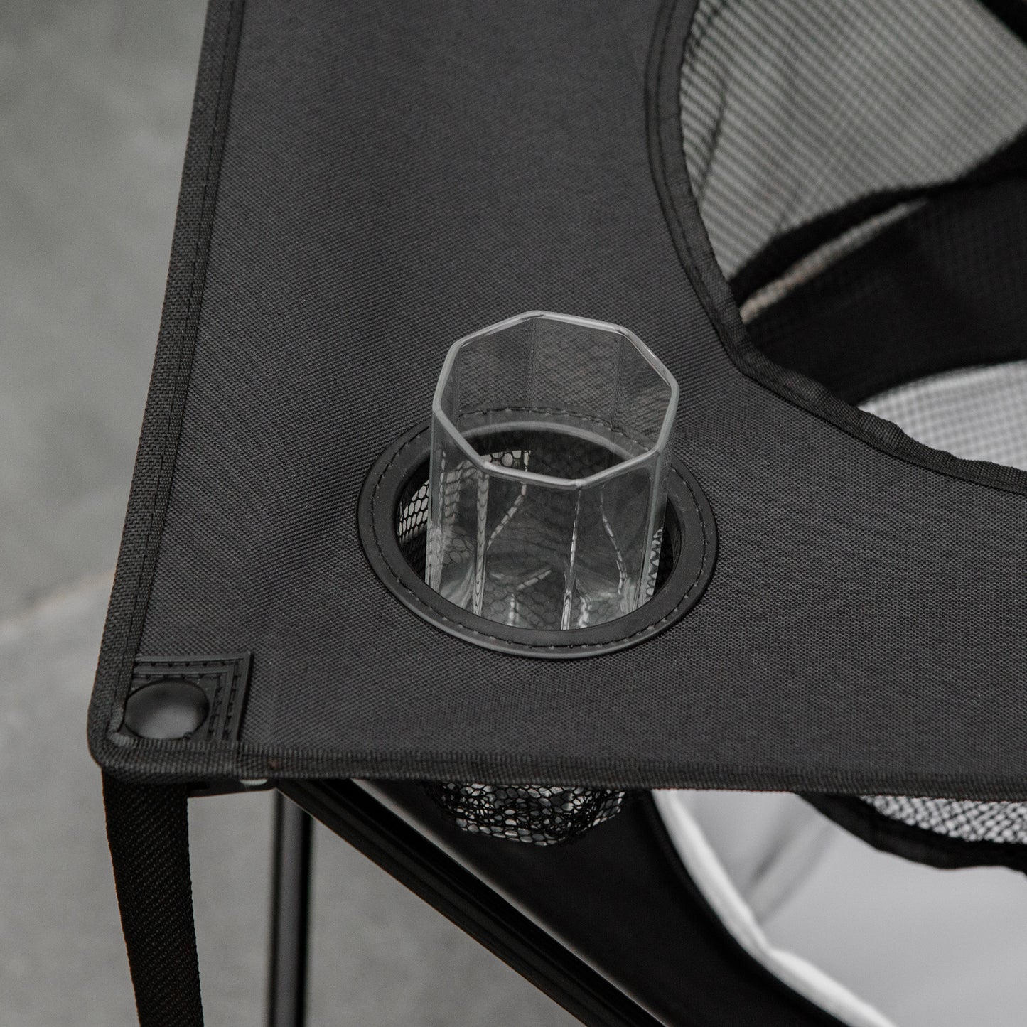 Outsunny Folding Camping Table, Portable Picnic Table with Built-in Cooler, Cup Holders for Outdoor Travel Hiking Fishing Beach Dining or Cooking