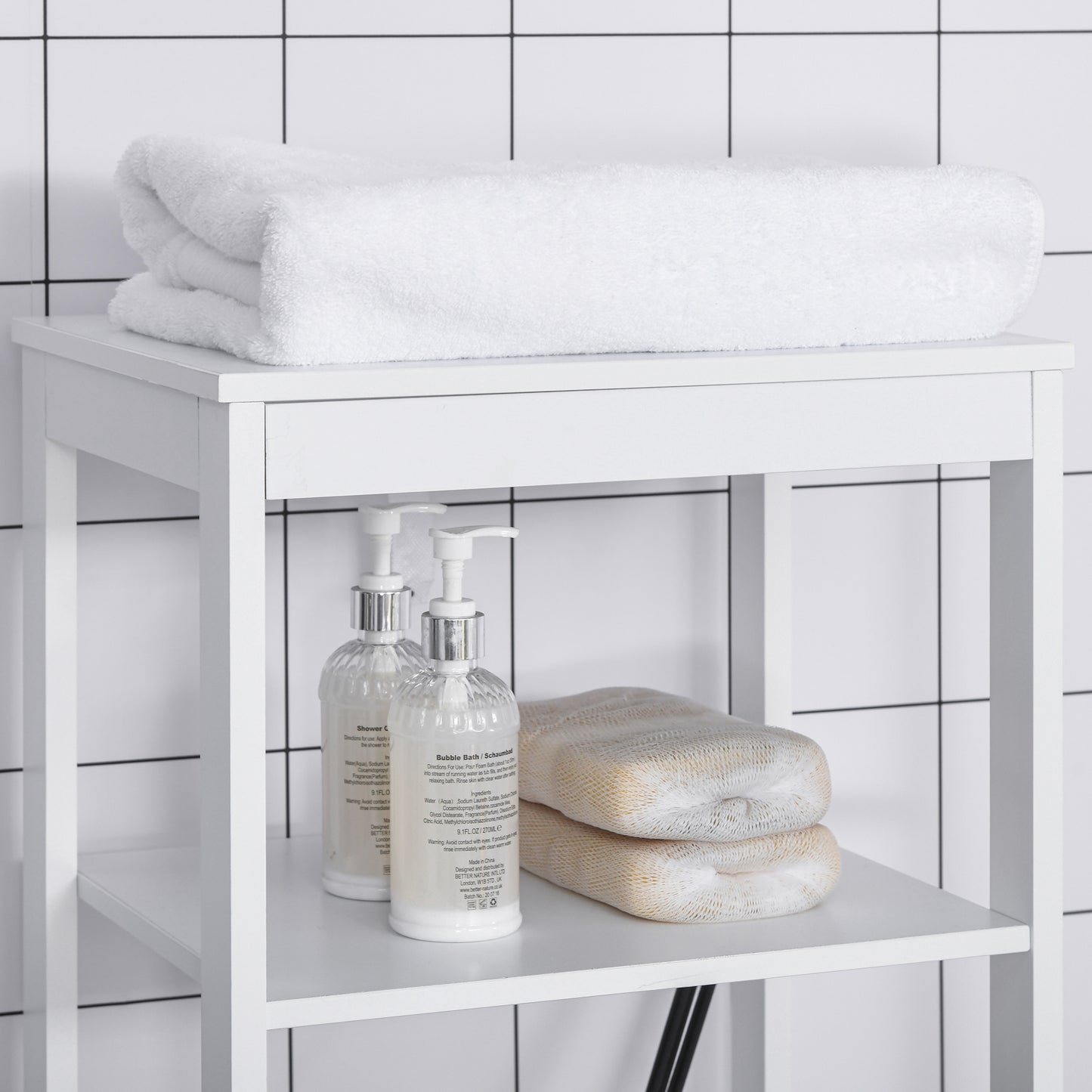 Kleankin Slimline Bathroom Storage Cabinet, Free Standing Tallboy Unit for Bathroom, Living Room, Kitchen,Multi-Purpose Storage Unit