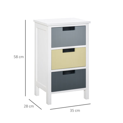 3 Drawer Storage Tower, Dresser Chest with Wood Top, Organizer Unit for Closets Bedroom Nursery Room Hallway