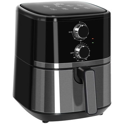 Air Fryers 1500W 4.5L Air Fryers Oven with Rapid Air Circulation, Adjustable Temperature, Timer and Nonstick Basket, Black