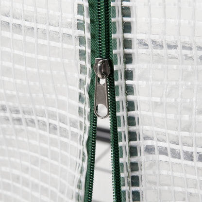 Outsunny 4 Tier Mini Greenhouse, Portable Green House with Steel Frame, PE Cover, Roll-up Door, 70 x 50 x 160 cm, White