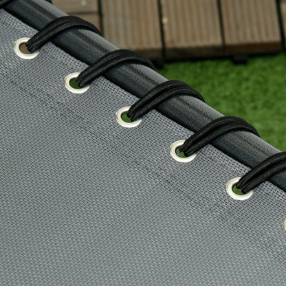 Folding Sun Lounge With 5-level Reclining Back Outdoor Tanning Chair With Reading Hole, Lounger With Side Pocket, Headrest - Grey