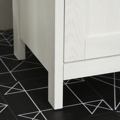 Kleankin Modern Bathroom Sink Cabinet, Floor Standing Under Sink Cabinet Freestanding Storage Cupboard w/ Adjustable Shelf Double Doors Antique White