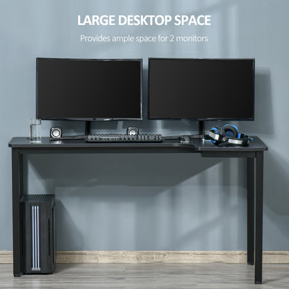 L-Shaped Gaming Desk, Computer Corner Desk, Home Office Workstation with Cable Management, 145 x 81 x 76cm, Black