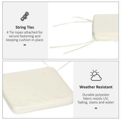 Outsunny Set of 6 Piece Garden Chair Cushions, 42Lx42Wx5T cm - Cream White