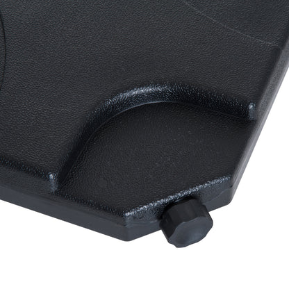 Outsunny 4 Piece Parasol Base Heavy Duty Plastic Umbrella Weight Base-Black