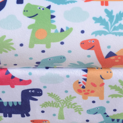 Children's Armchair Kids Sofa Tub Chair Seat Cartoon Dinosaur Pattern Bedroom Flannel Wooden Frame Non-slip Playroom Seater