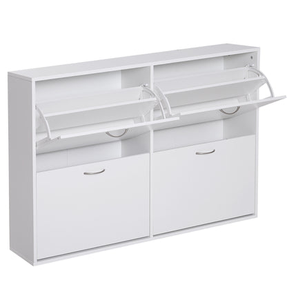 Shoe Cabinet Storage Organiser Holder Store 120Lx24Wx81H cm, Particle Board - White