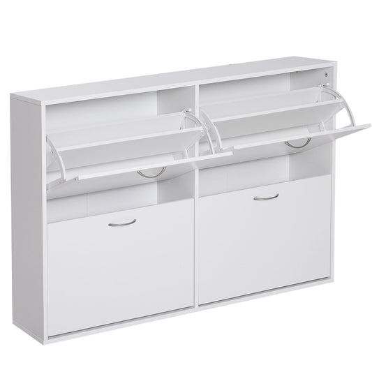 Shoe Cabinet Storage Organiser Holder Store 120Lx24Wx81H cm, Particle Board - White