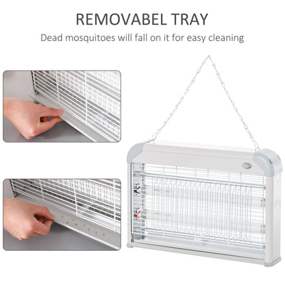 Outsunny Free Standing Wall Hanging 20W Electric Fly Mosquito Killer Electric Fly Zapper, Bug Zapper, Insect Killer
