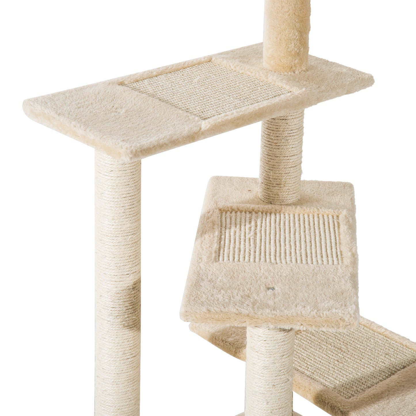 PawHut Cat Tree Kitten Scratch Scratching Scratcher Sisal Post Climbing Tower Activity Centre Beige