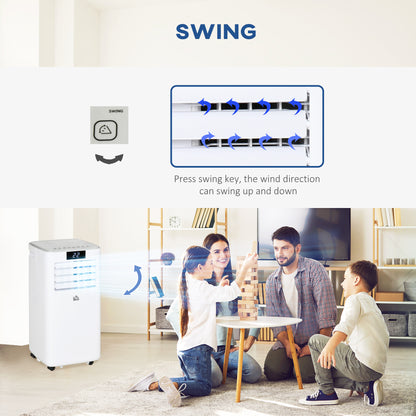 Mobile Air Conditioner Portable AC Unit for Cooling Dehumidifying Ventilating with Remote Controller, LED Display White 10000 BTU