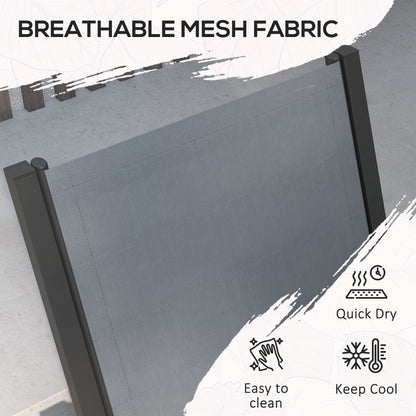 7 Pieces Garden Dining Set With Wood Plastic Composite Outdoor Dining Table & 6 Stackable Armchairs With Breathable Seats - Light Grey