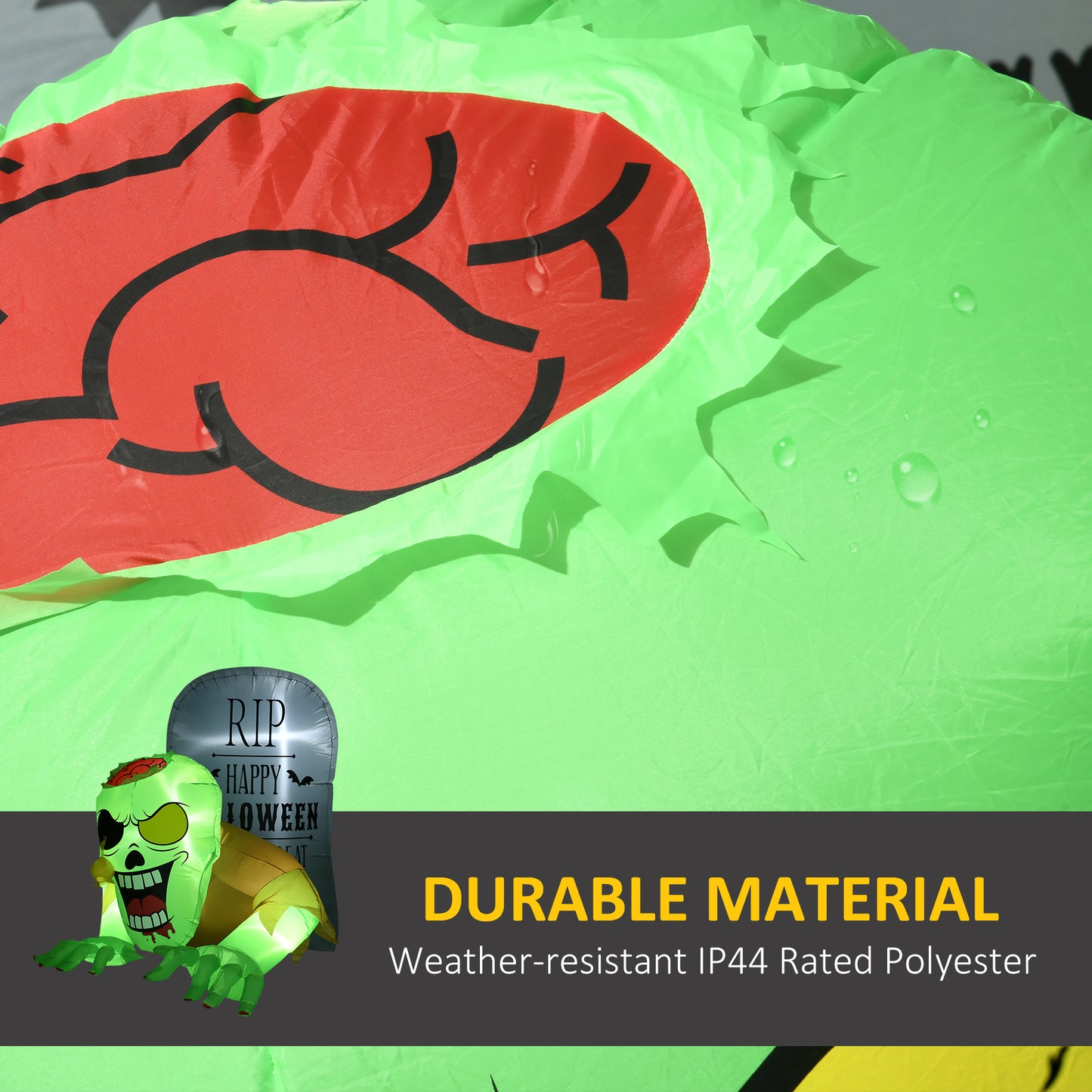 5FT Halloween Inflatables Ghost and Tombstone, Blow Up Outdoor Halloween Decorations with Build-in LED Lights for Garden, Lawn, Party