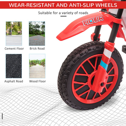Kids 12V Electric Motorcycle Ride-On, with Training Wheels, for Ages 3-6 Years - Red
