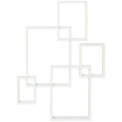Floating Shelves, Wall Mounted Interlocking Cube Shelves, Display Wall Shelf for Living Room, Bedroom, Hallways, White