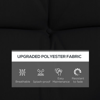 Outsunny 4-Piece Back and Seat Cushion Replacement with 2 Pillows, Patio Chair Cushions Set with Ties, Black