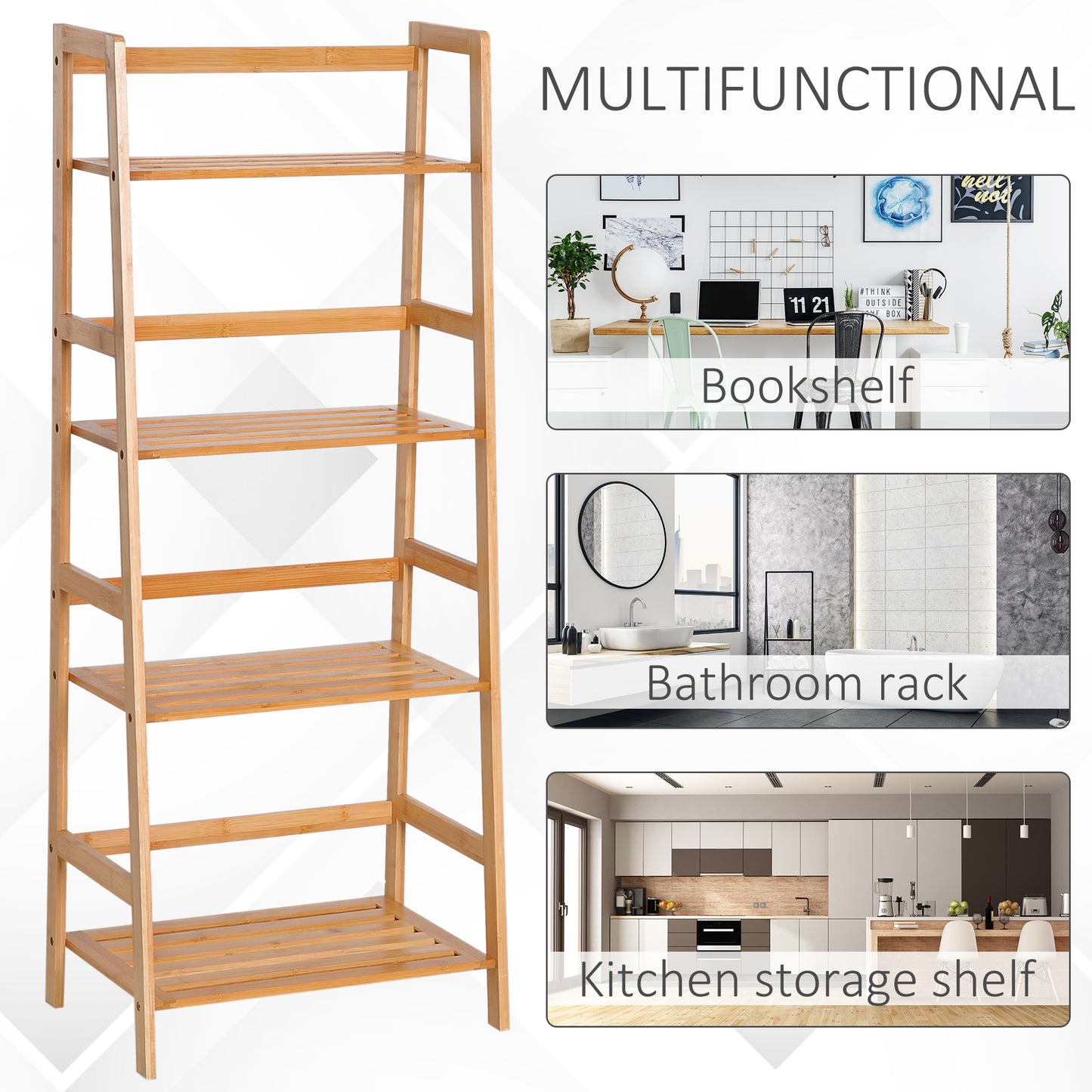 4 Tier Ladder Shelf Unit Storage DIY Plant Shelving Stand Holder Organiser