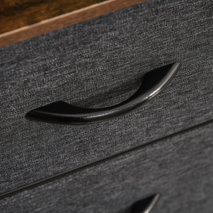 Chest of Drawers Dresser Cabinet Organizer with 3 Fabric Drawers and 2 Display Shelves for Living Room, Bedroom, Hallway, Black