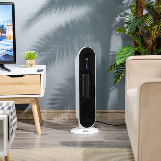 Ceramic Space Heater, Indoor Tower Heater W/ 45 Degree Oscillation, 24H Timer, Tip-Over & Overheating Protection, 1200W/2000W