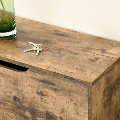 Shoe Cabinet with 3 Flip Doors, Storage Rack with Open Compartment, Internal Dividers, for 12-18 Pairs of Shoes, Rustic Brown