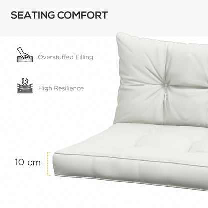 Outsunny 4-Piece Seat Cushions Back Pillows Replacement, Patio Chair Cushions Set for Indoor Outdoor, White