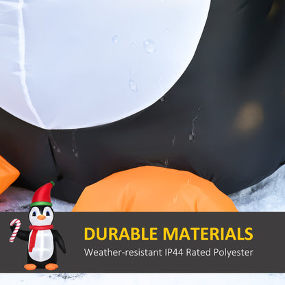 2.5m Inflatable Penguin Holding Candy Cane Blow Up Outdoor Decoration With LED Lights