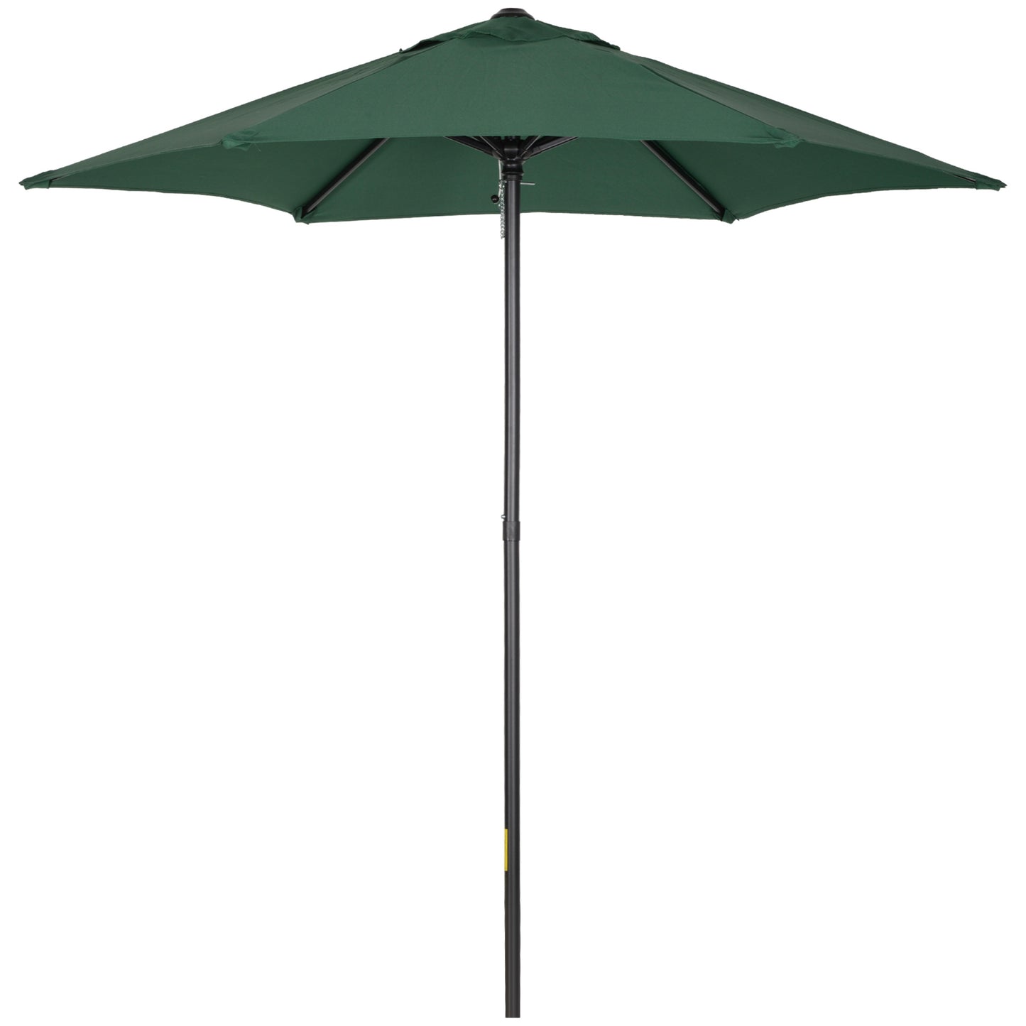 2m Patio Parasol Umbrella, Outdoor Sun Shade with 6 Sturdy Ribs for Balcony, Bench, Garden, Green