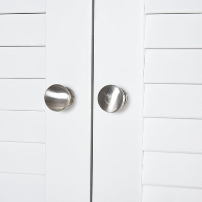 Retro Style Freestanding 6-Tier Bathroom Storage Cabinet White