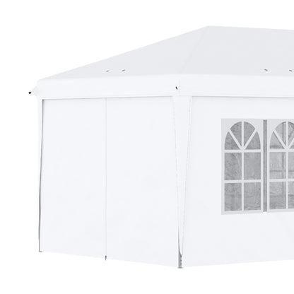 Outsunny 3 x 6 m Pop Up Gazebo with Sides and Windows, Height Adjustable Party Tent with Storage Bag for Garden, Camping, Event, Brown