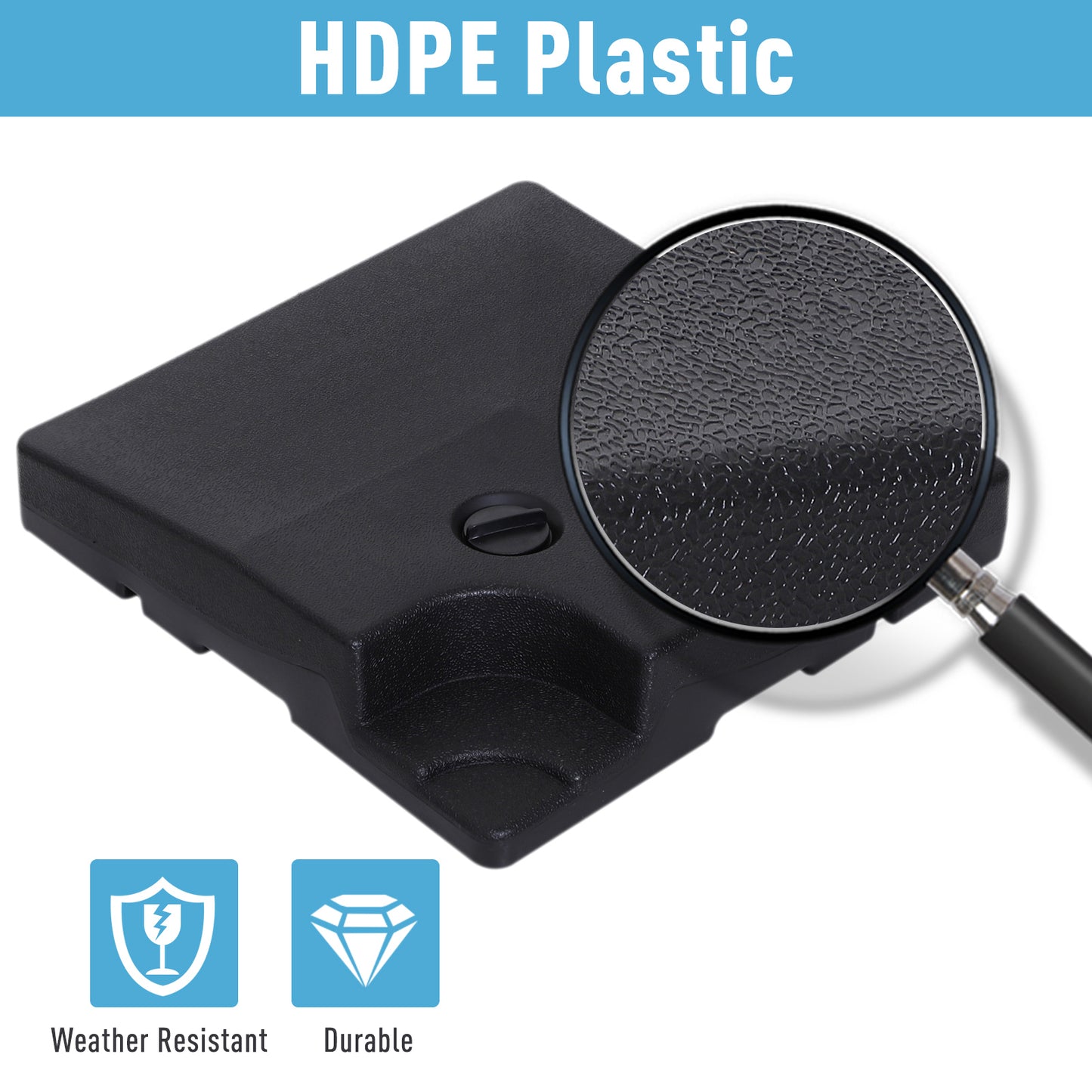 Outsunny 4 Pieces Portable Sand or Water Fillable Parasol Base Cross Stand Weights Square Holder Cantilever Garden (Pole&Cross Stand NOT INCLUDED)