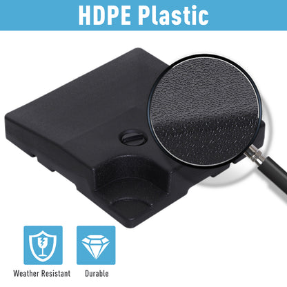 Outsunny 4 Pieces Portable Sand or Water Fillable Parasol Base Cross Stand Weights Square Holder Cantilever Garden (Pole&Cross Stand NOT INCLUDED)