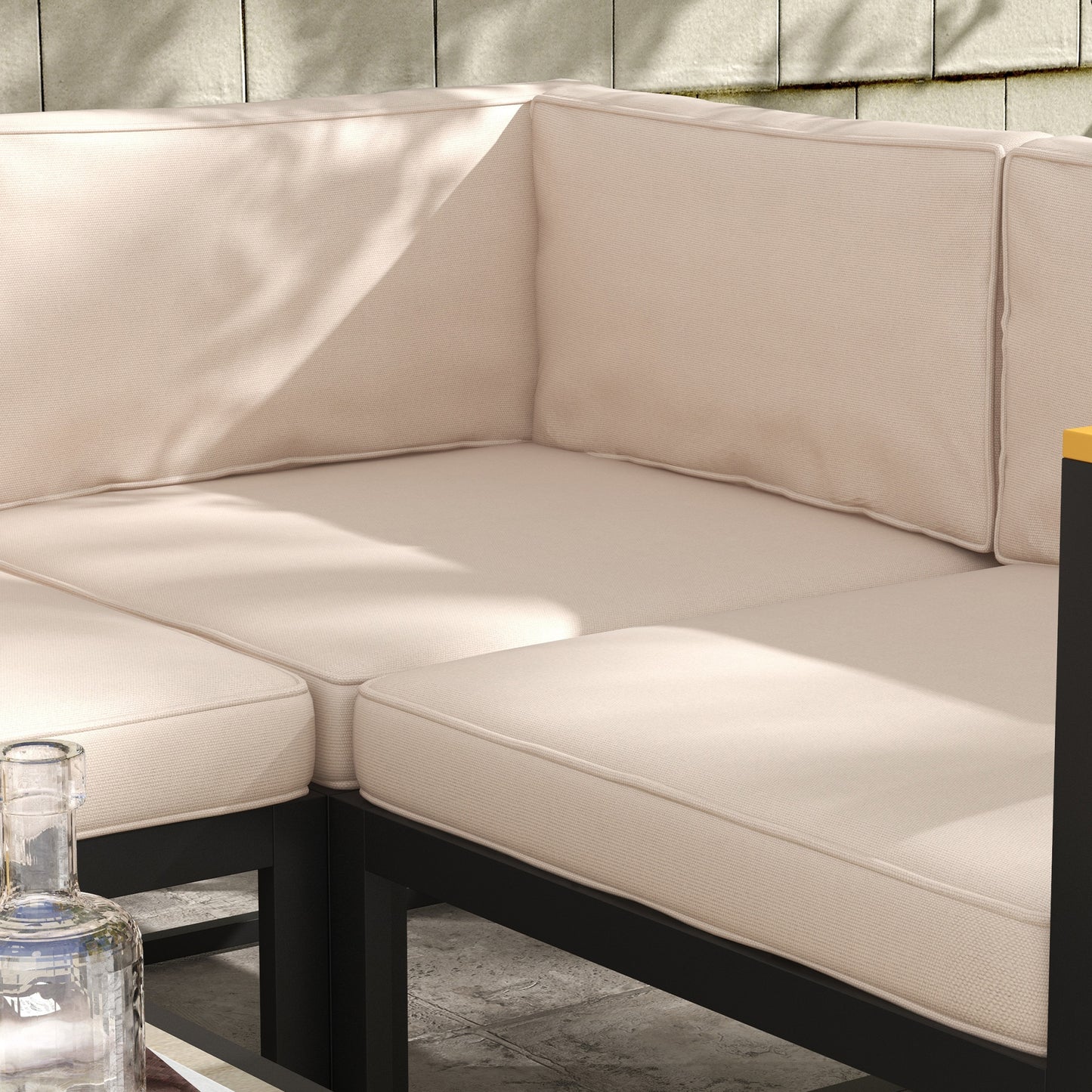 Outsunny Outdoor Replacement Seat Cushions for Rattan Furniture, 7 Seat Cushions and 7 Back Cushions for Patio Conversation Set