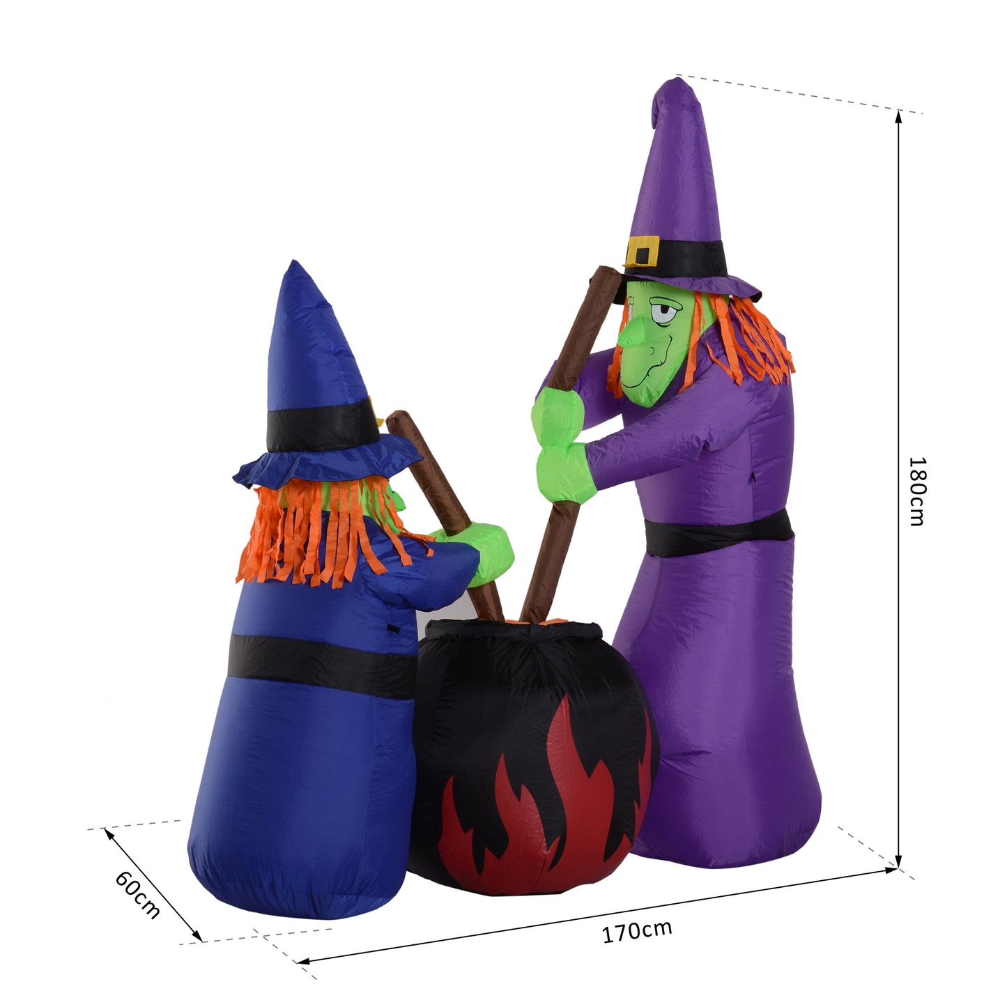1.8H m Inflatable Witches Decoration, Polyester