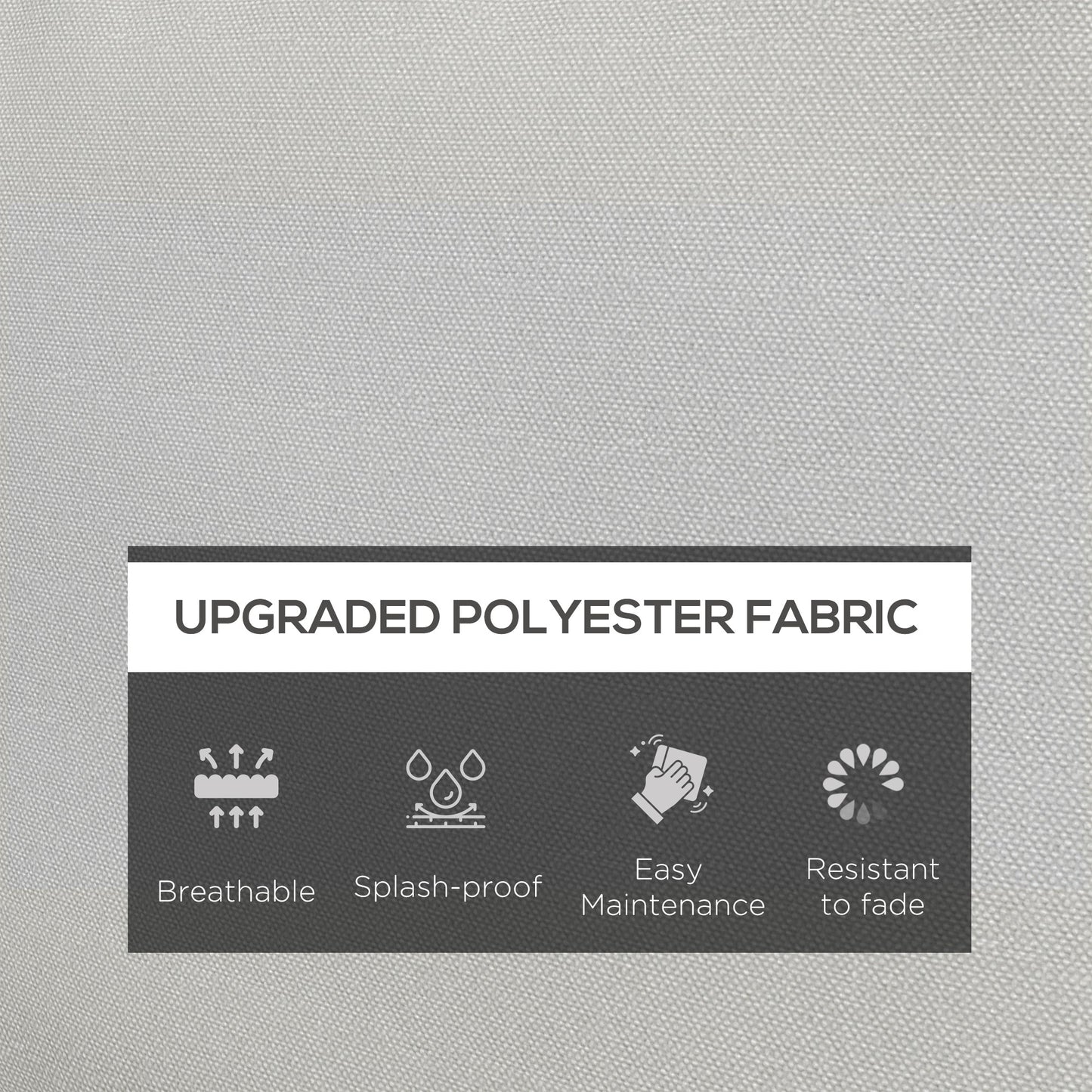 Outsunny 3-Piece Back and Seat Cushion Pillows Replacement, Patio Chair Cushions Set for Indoor Outdoor, Light Grey