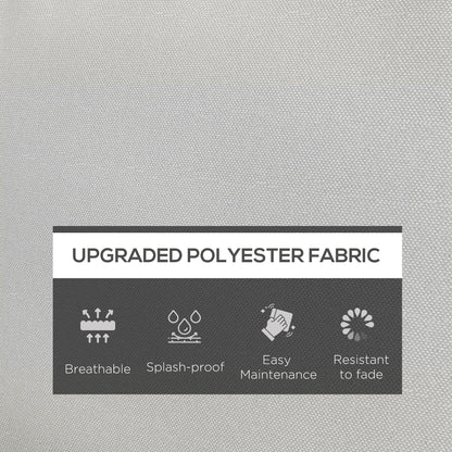 Outsunny 3-Piece Back and Seat Cushion Pillows Replacement, Patio Chair Cushions Set for Indoor Outdoor, Light Grey