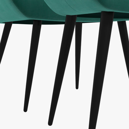 Armless Accent Chair w/ Footstool Set, Modern Tufted Upholstered Lounge Chair w/ Pillow, Steel Legs for Living Room, Green