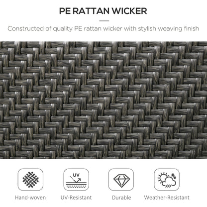 Outsunny Stackable Outdoor Rattan Chairs Set of 4 with Armrests and Backrest, Mixed Grey