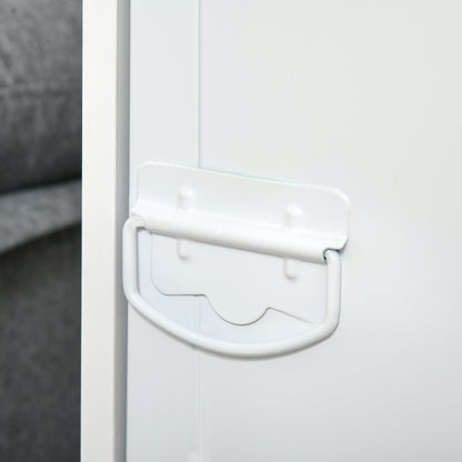 Industrial Bedside Table, Rolling End Side Table, Mobile Storage Cabinet With Adjustable Shelf, Wheels & Metal Door for Bedroom, Living Room